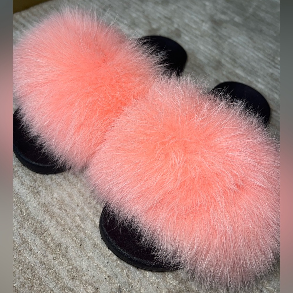 Genuine Fox Fur Slides